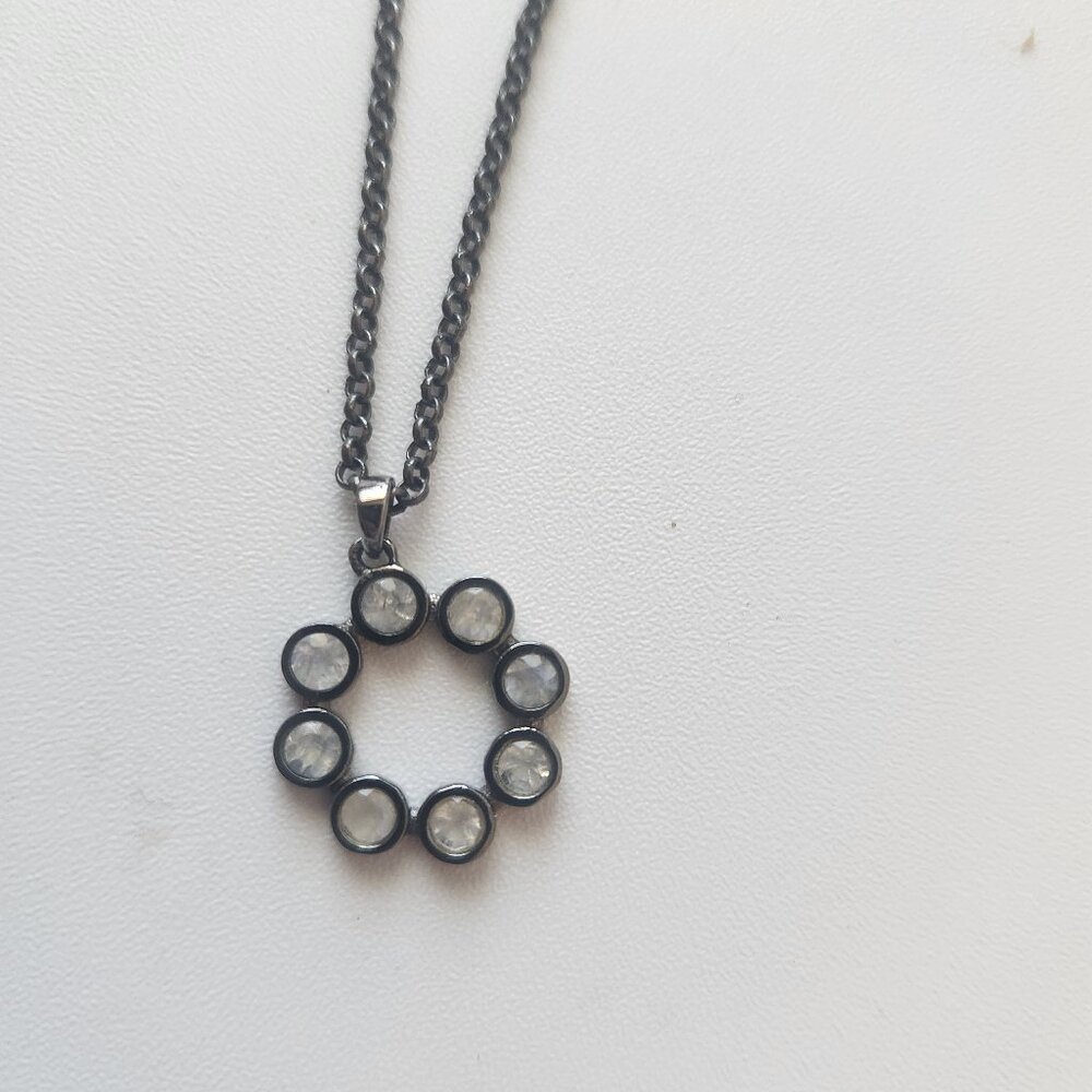 Hespera Gunmetal and Moonstone Necklace